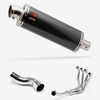 Lextek Stainless Steel OP8C Matt Exhaust System 350mm for Kawasaki Z900 (20-24)