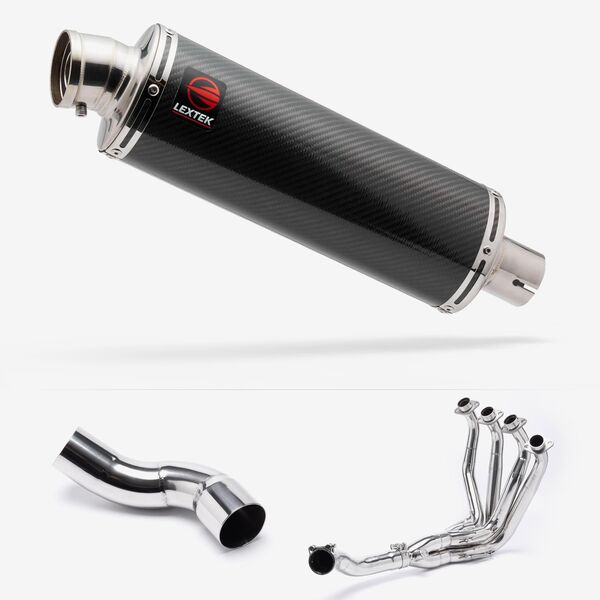 Lextek Stainless Steel OP8C Matt Exhaust System 350mm for Kawasaki Z900 (20-24)