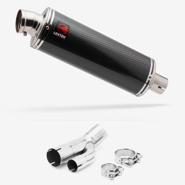 Lextek Stainless Steel OP8C Matt Exhaust 350mm with Link Pipe for BMW S1000R 2017-2020