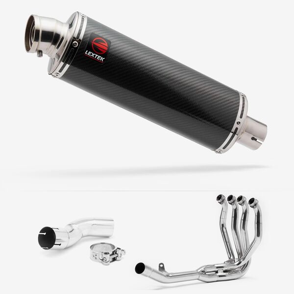 Lextek Stainless Steel OP8C Matt Exhaust System 350mm for Kawasaki Z H2 (20-24)