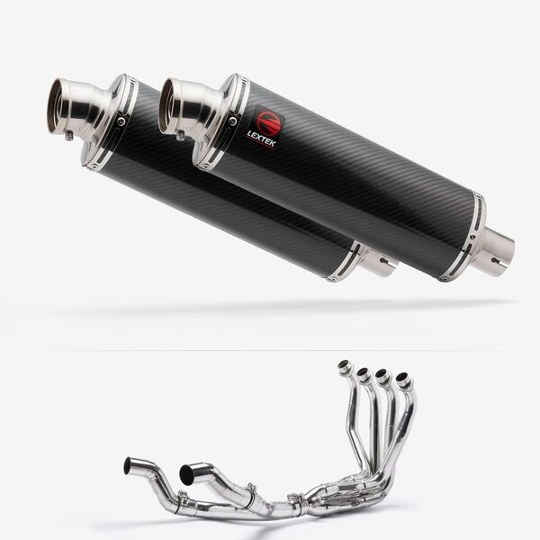 Lextek Stainless Steel OP8C Matt Twin Exhaust System 350mm Twin Exhaust System