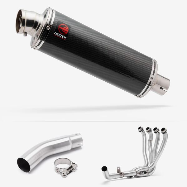 Lextek Stainless Steel OP8C Matt Exhaust System 350mm for Suzuki GSX-S750 (17-23)
