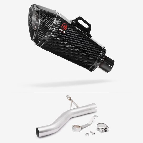 Lextek Carbon Fibre XP8C 210mm Exhaust with Link Pipe for BMW F900 R/XR 2021-2024