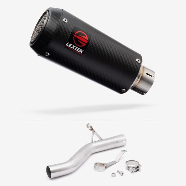 Lextek Carbon Fibre CP9C 180mm Exhaust with Link Pipe for BMW F900 R/XR 2021-2024