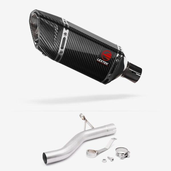 Lextek Carbon Fibre SP11C 200mm Exhaust with Link Pipe for BMW F900 R/XR 2021-2024