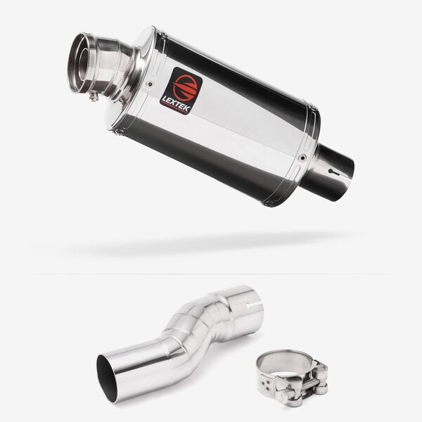 Lextek Polished Stainless Steel OP4 200mm Exhaust System for Kawasaki H2 SX 2022-2024