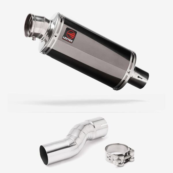 Lextek Smoked Stainless Steel OP16 250mm Exhaust System for Kawasaki H2 SX 2022-2024