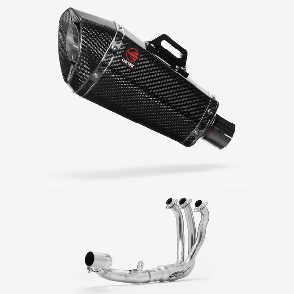 Lextek Carbon Fibre XP8C 210mm Exhaust System for Yamaha Tracer 9 GT 2021-2024