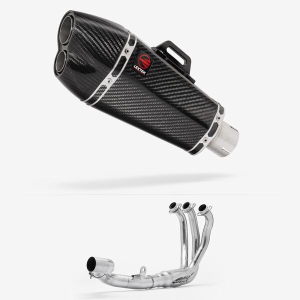 Lextek Carbon Fibre XP13C 210mm Exhaust System for Yamaha Tracer 9 GT 2021-2024