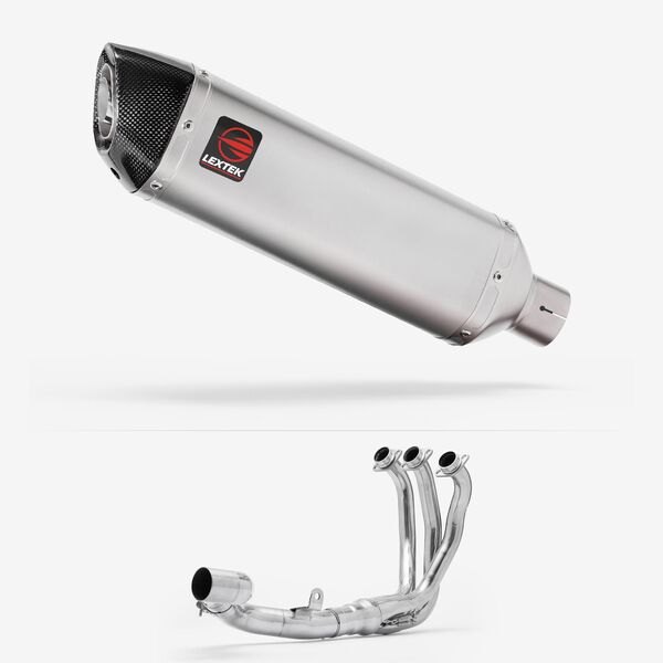 Lextek Matt Stainless Steel VP1 300mm Exhaust System for Yamaha Tracer 9 GT 2021-2024