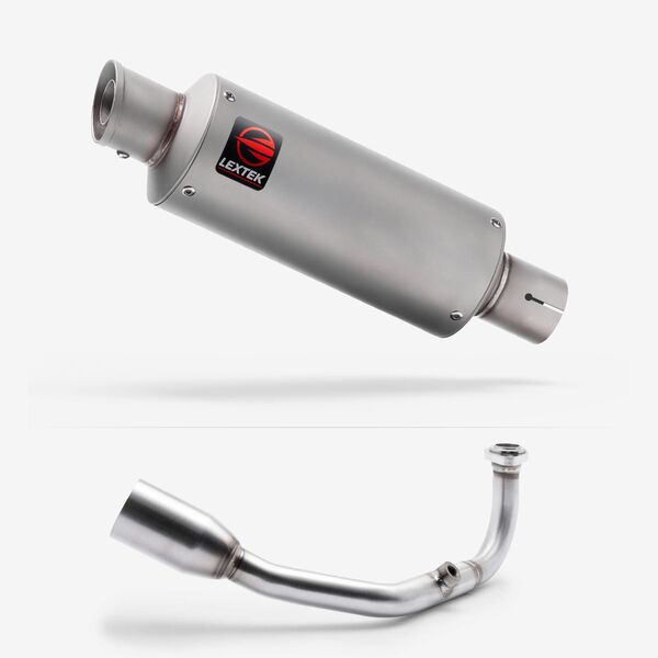 Lextek Matt Stainless Steel GP1 240mm Exhaust System for Lexmoto Aura 2021-2024