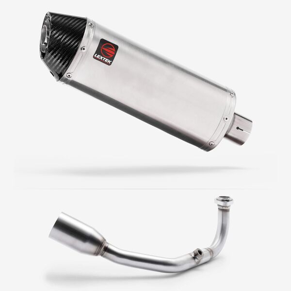 Lextek Brushed Stainless Steel RP2 300mm Exhaust System for Lexmoto Aura 2021-2024
