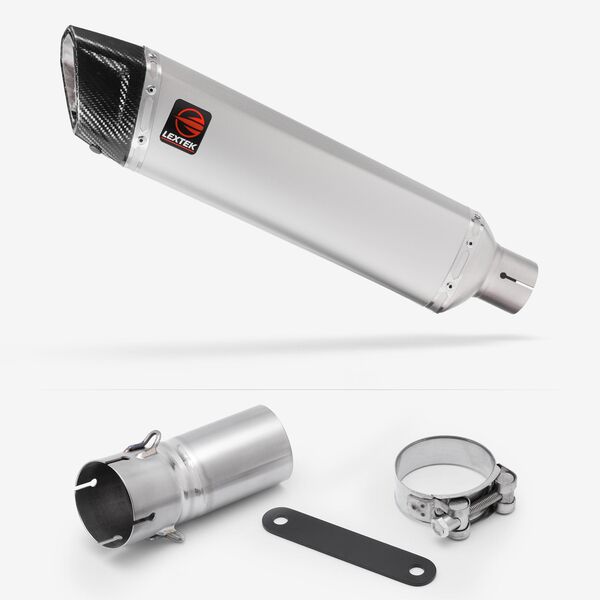 Lextek Matt Stainless Steel ST7 400mm Exhaust with Titanium Link Pipe for BMW R1300 GS 2023-2025