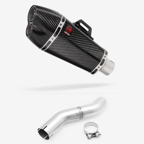 Lextek Carbon Fibre XP13C 210mm Exhaust with Link pipe for Honda CBR 500 R 2025