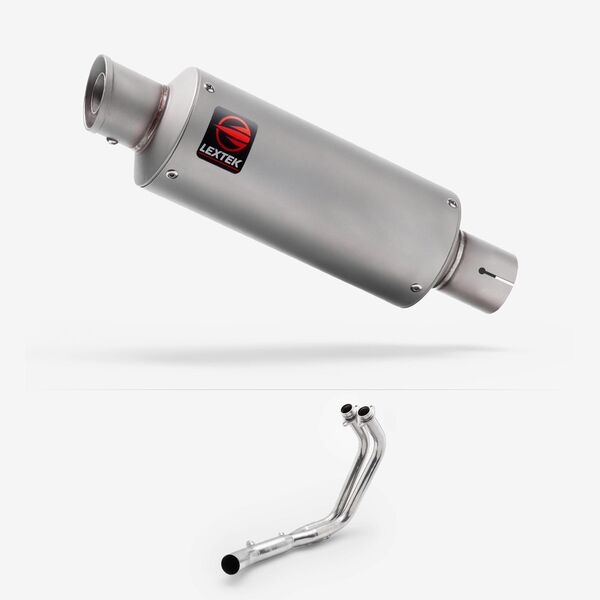 Lextek Matt Stainless Steel GP1 240mm Exhaust System for Kawasaki Ninja 650 2017-2024