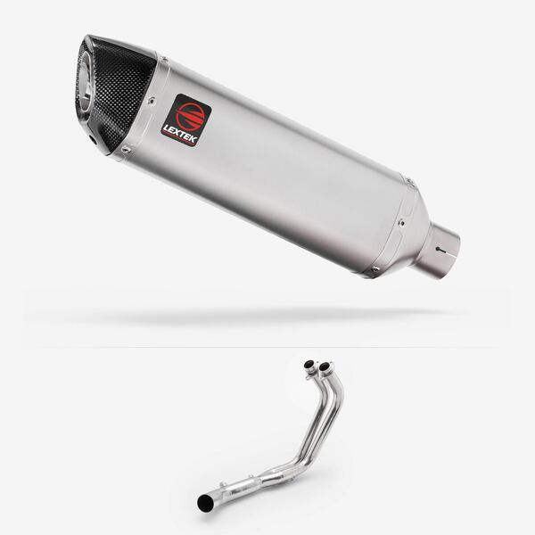 Lextek Matt Stainless Steel VP1 300mm Exhaust System for Kawasaki Ninja 650 2017-2024