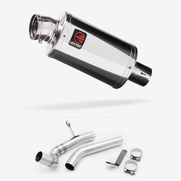 Lextek Chrome Stainless Steel OP4 200mm with Link Pipe for BMW F 750 GS 2018-2024