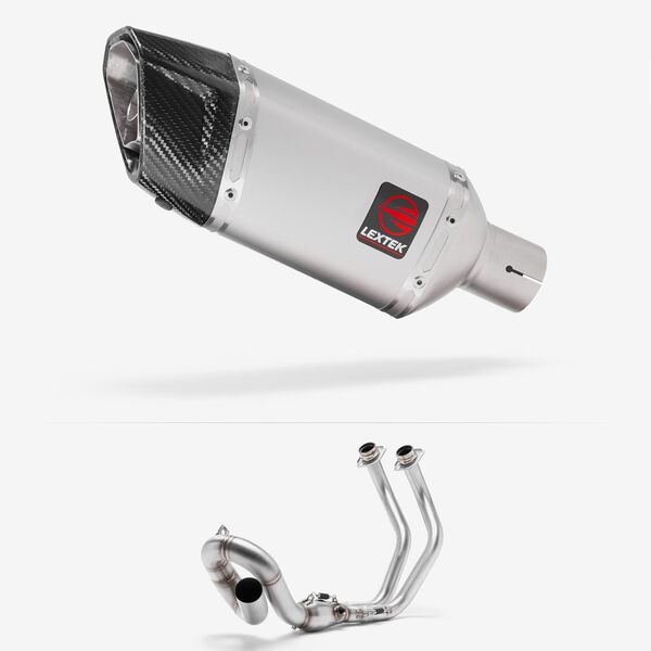 Lextek Matt Stainless Steel SP5 200mm Low Level Exhaust System for Yamaha MT-07/XSR 700 2014-2024