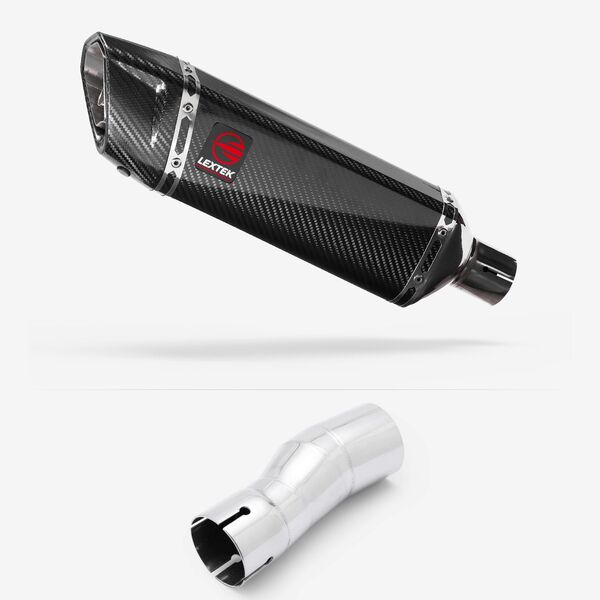 Lextek Gloss Carbon Fibre SP9C 300mm with Link Pipe for Cf moto MT 450 2023-2024