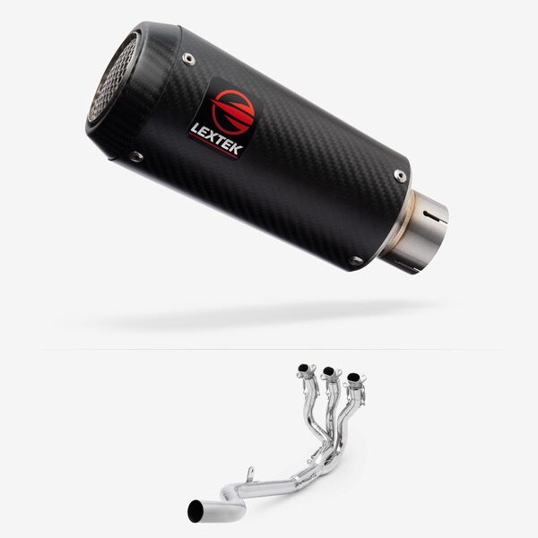 Lextek Carbon Fibre CP9C 180mm Exhaust System for Triumph Daytona 660 2024-2026