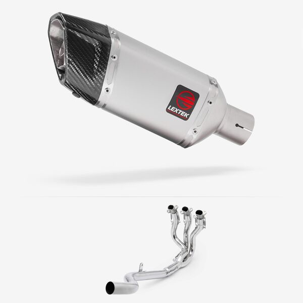 Lextek Matt Stainless Steel SP5 200mm Exhaust System for Triumph Daytona 660 2024-2026