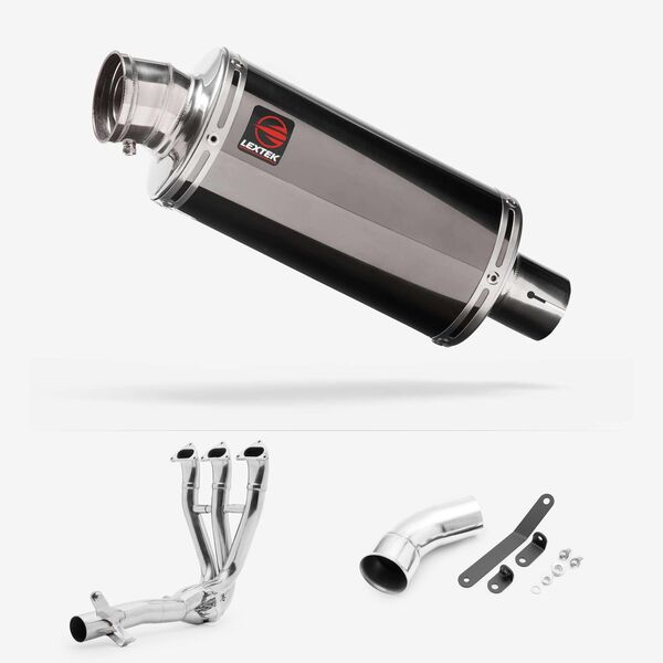 Lextek Dark Tint Stainless Steel OP16 250mm Full system for Triumph Speed Triple 1200 2021-2024