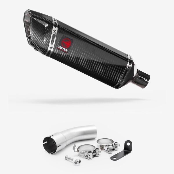 Lextek Gloss Carbon Fibre SP9C 300mm with Link pipe for Suzuki GSX-S 1000 GX 2024-2026