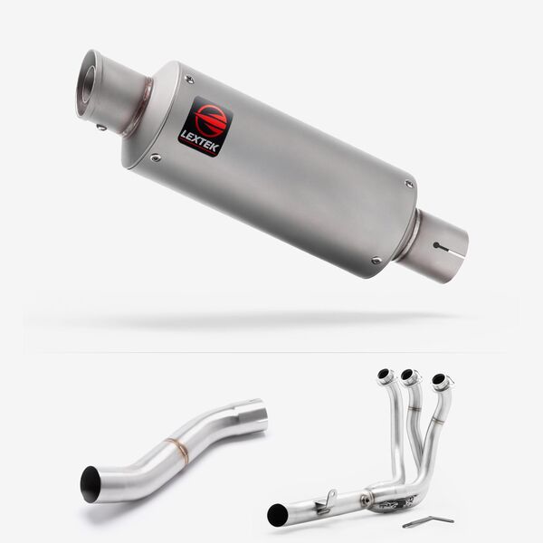 Lextek Matt Stainless Steel GP1 240mm High Level Full system for Yamaha MT-09 2024-2026