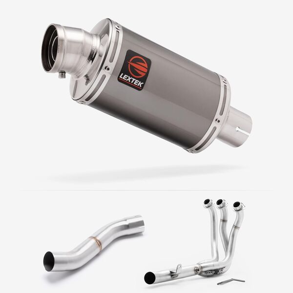 Lextek Dark Tint Stainless Steel OP15 200mm High Level Full system for Yamaha MT-09 2024-2026