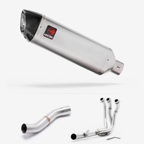 Lextek Matt Stainless Steel VP1 300mm High Level Full system for Yamaha MT-09 2024-2026