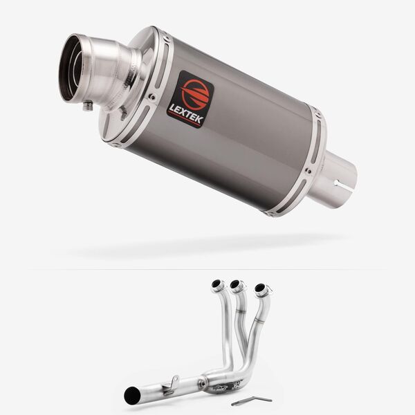 Lextek Dark Tint Stainless Steel OP15 200mm Low Level Full System for Yamaha MT-09 2024-2026
