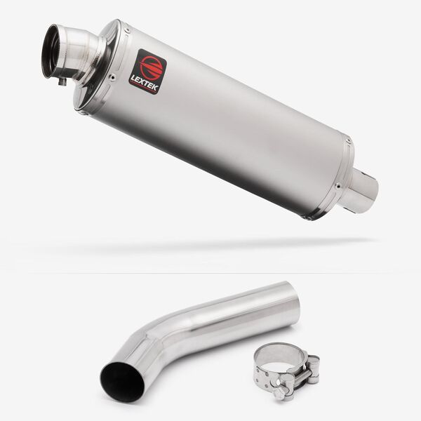 Lextek Stainless Steel OP1 Matt Exhaust 350mm with Link Pipe for Honda VFR400 NC21 (85-88)