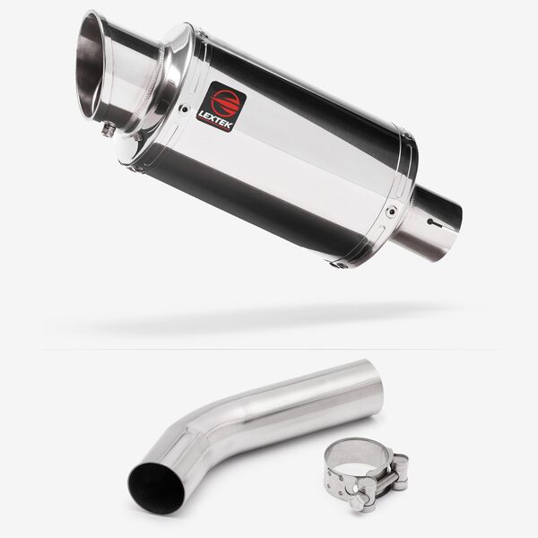 Lextek Stainless Steel YP4 Stubby Exhaust 200mm with Link Pipe for Honda VFR400 NC21 (85-88)