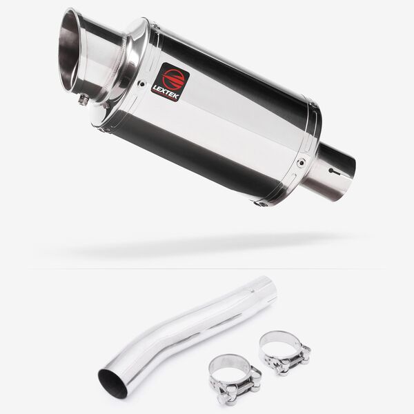 Lextek YP4 S/Steel Stubby Exhaust 200mm with Link Pipe for Suzuki GSXR 600/750 (08-10)