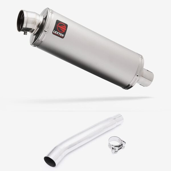 Lextek Stainless Steel OP1 Matt Exhaust 350mm with Link Pipe for Suzuki GSXR 1000 (01-06)