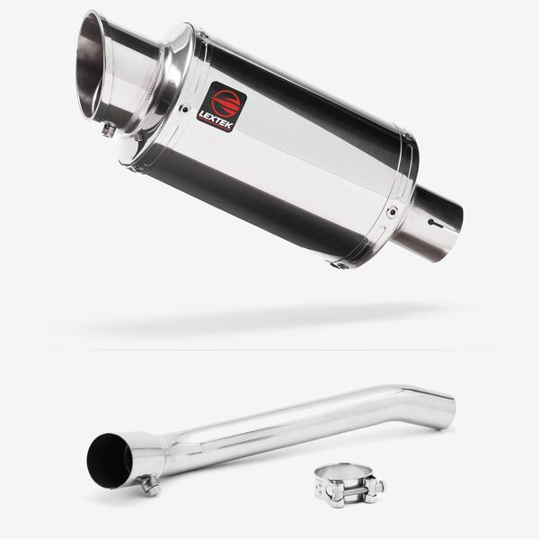 Lextek Stainless Steel YP4 Stubby Exhaust 200mm with Link Pipe for Suzuki GSXR 1000 (07-08)