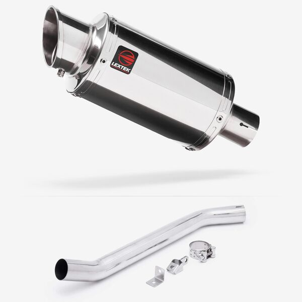 Lextek Stainless Steel YP4 Stubby Exhaust 200mm High Level with Link Pipe