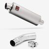 Lextek Stainless Steel OP1 Matt Exhaust 350mm with Link Pipe for Suzuki GSR750 (11-16)