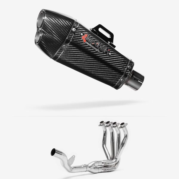 Lextek Carbon Fibre XP13C Exhaust System 210mm Single Sided for Kawasaki Z1000SX (10-19)