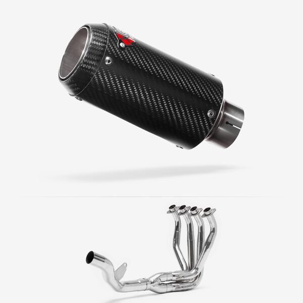 Lextek Carbon Fibre CP8C Exhaust System 150mm Single Sided for Kawasaki Z1000SX (10-19)