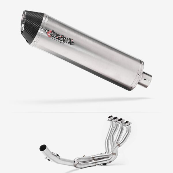 Lextek RP1 Gloss S/Steel Oval Exhaust System 400mm for Suzuki GSXR 1000 (17-