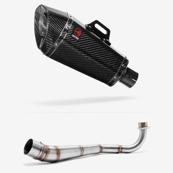 Lextek XP8C Carbon Fibre Exhaust System 210mm Low Level for Honda MSX Grom 125 (13-16)