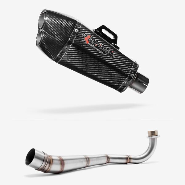 Lextek Carbon Fibre XP13C Exhaust System 210mm Low Level for Honda MSX Grom 125 (13-16)