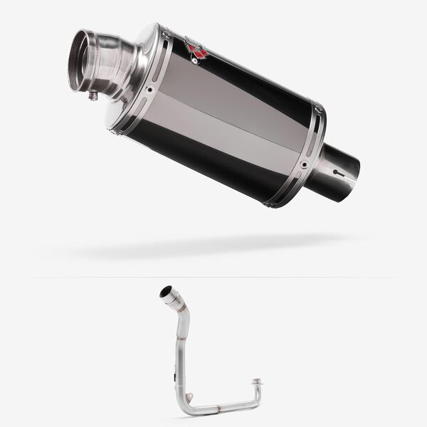 Lextek Dark Tint Stainless Steel OP15 Full Exhaust System 200mm Single Underseat