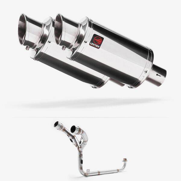 Lextek Stainless Steel YP4 Stubby Exhaust System 200mm Twin Underseat