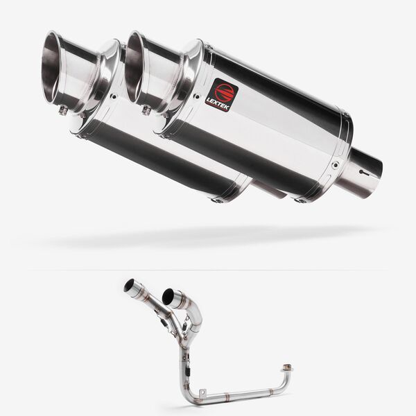 Lextek YP4 S/Steel Stubby Exhaust System 200mm Twin Underseat for Honda MSX Grom 125 (13-16)