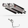 Lextek Dark Tint Stainless Steel OP16 Full Exhaust System 250mm Twin Underseat