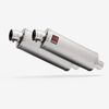 Lextek 2 x Oval Stainless Steel Exhaust Silencer 51mm Slip-on