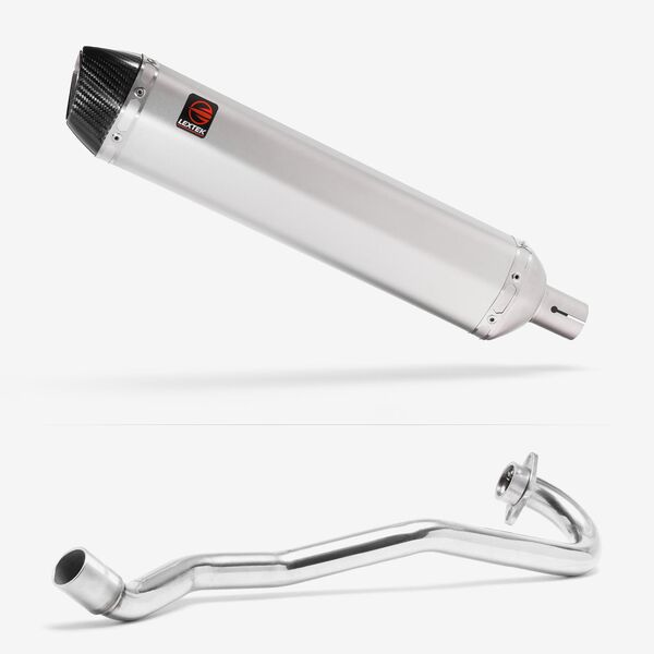 Lextek SA1 Matt S/Steel Hexagonal Exhaust 400mm for Lexmoto Adrenaline 125