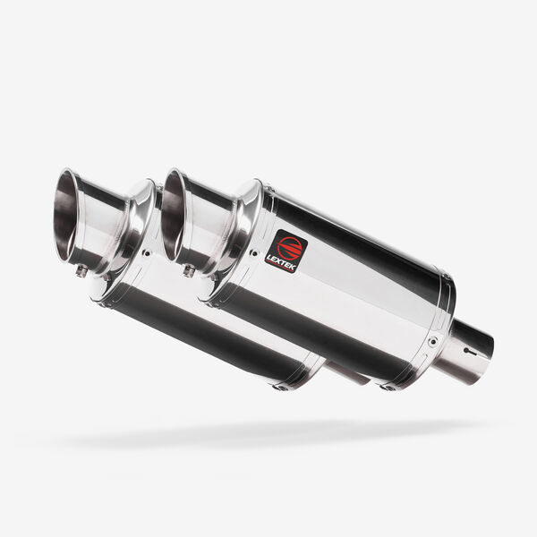 Lextek 2 x YP4 Stainless Steel Exhaust Silencers 51mm Slip-on